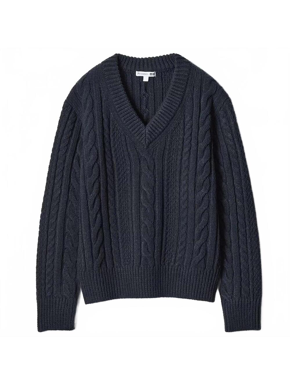 Uniqlo JW ANDERSON Cable V-Neck Sweater NWT Navy XXS